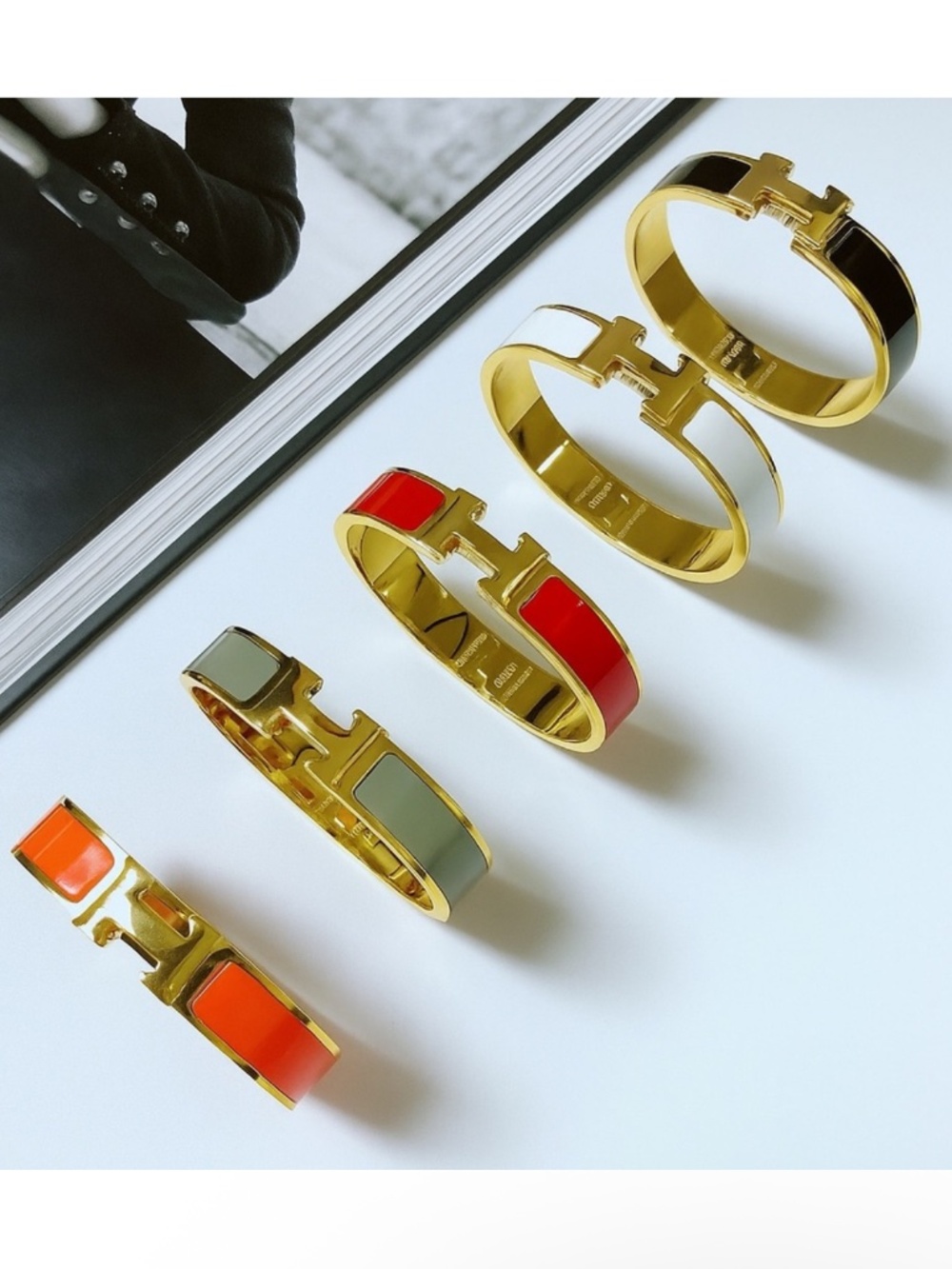 New Clic H Bracelet gold plated stainless steel in various enamel colors